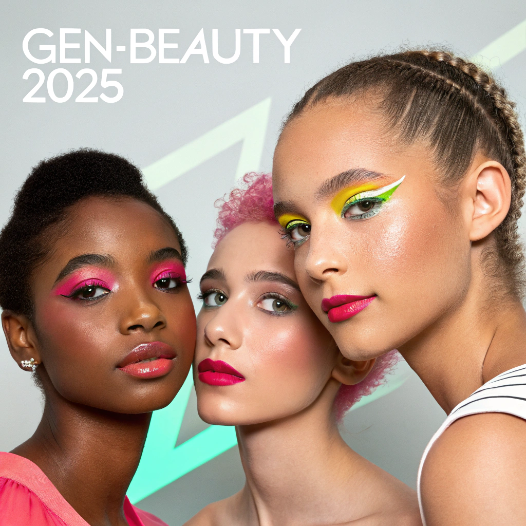Create a high-quality, visually appealing image that accurately represents the Gen-Z Beauty-Trends 2